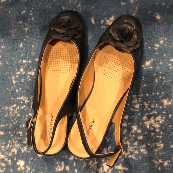 comfortview Shoes - Comfortview Black Slingback Shoes